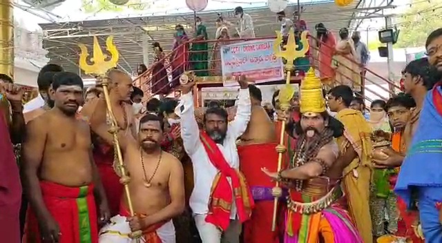 trishul snanam in veerabhadra swamy temple