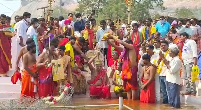 trishul snanam in veerabhadra swamy temple