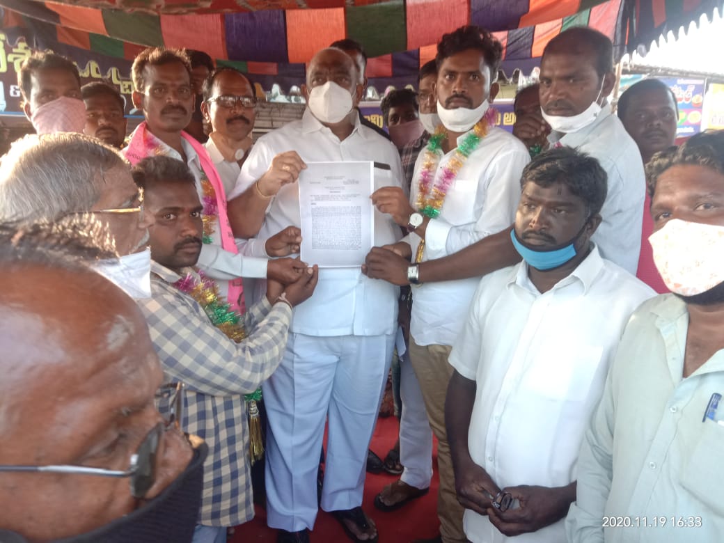 sc farmers canceled protest by mla sathish in siddipeta district