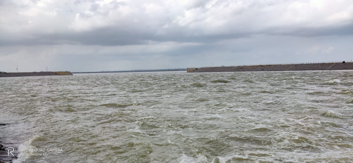 water flow at Parvati Barrage, peddapalli district