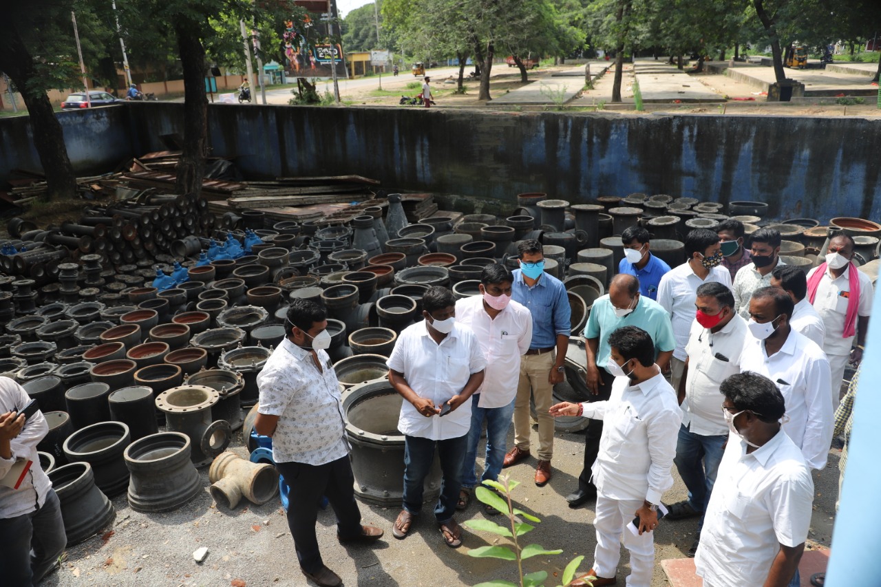 mission bhageeratha water tank construction works visited by mla chandar at ramagundam in peddapalli district