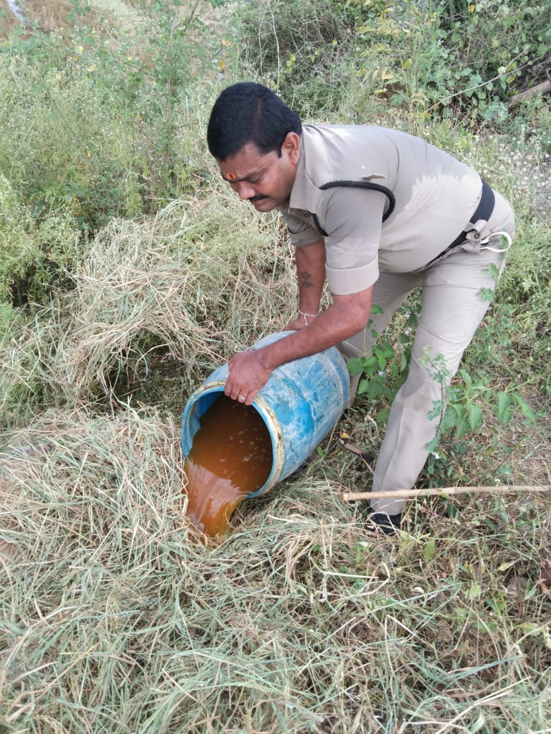 EXCISE POLICE RAIDS ON SARA BASES IN NALGONDA DISTRICT