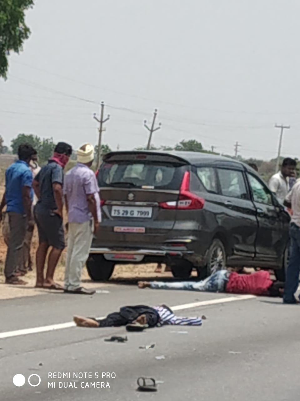 Road accident at Phanigiri Stage in Suryapet district