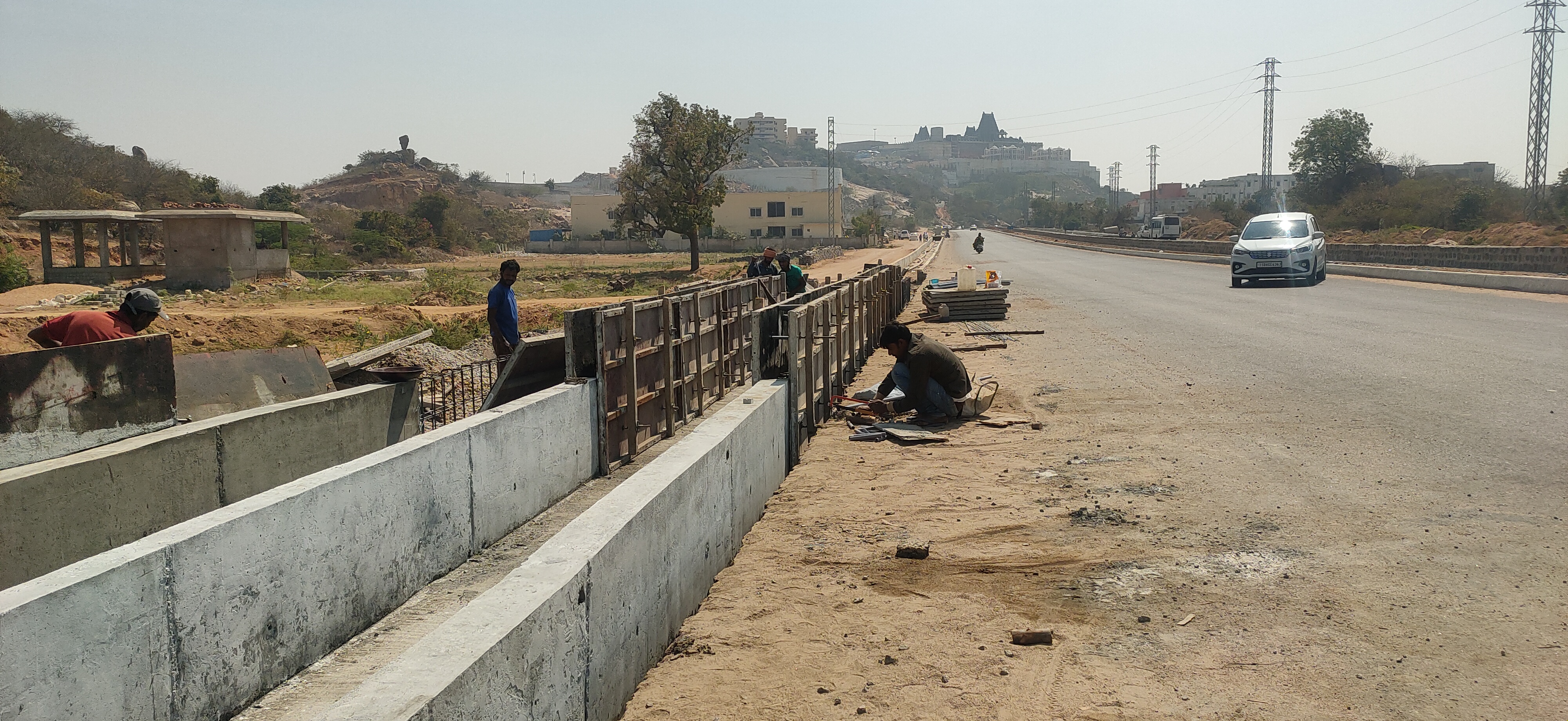 yadadri temple city Accelerated road works