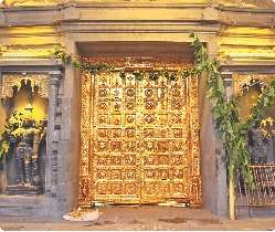 Gold plating for the yadadri temple sanctum doors