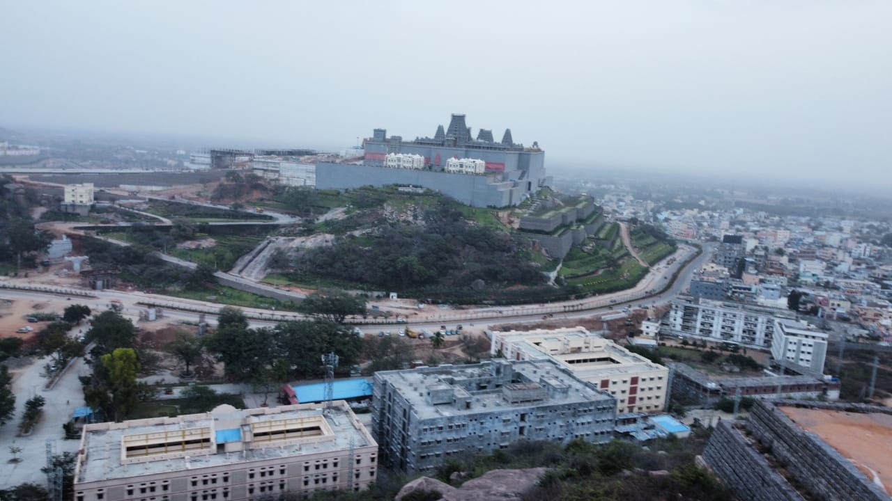 greenery in yadadri, yadadri works