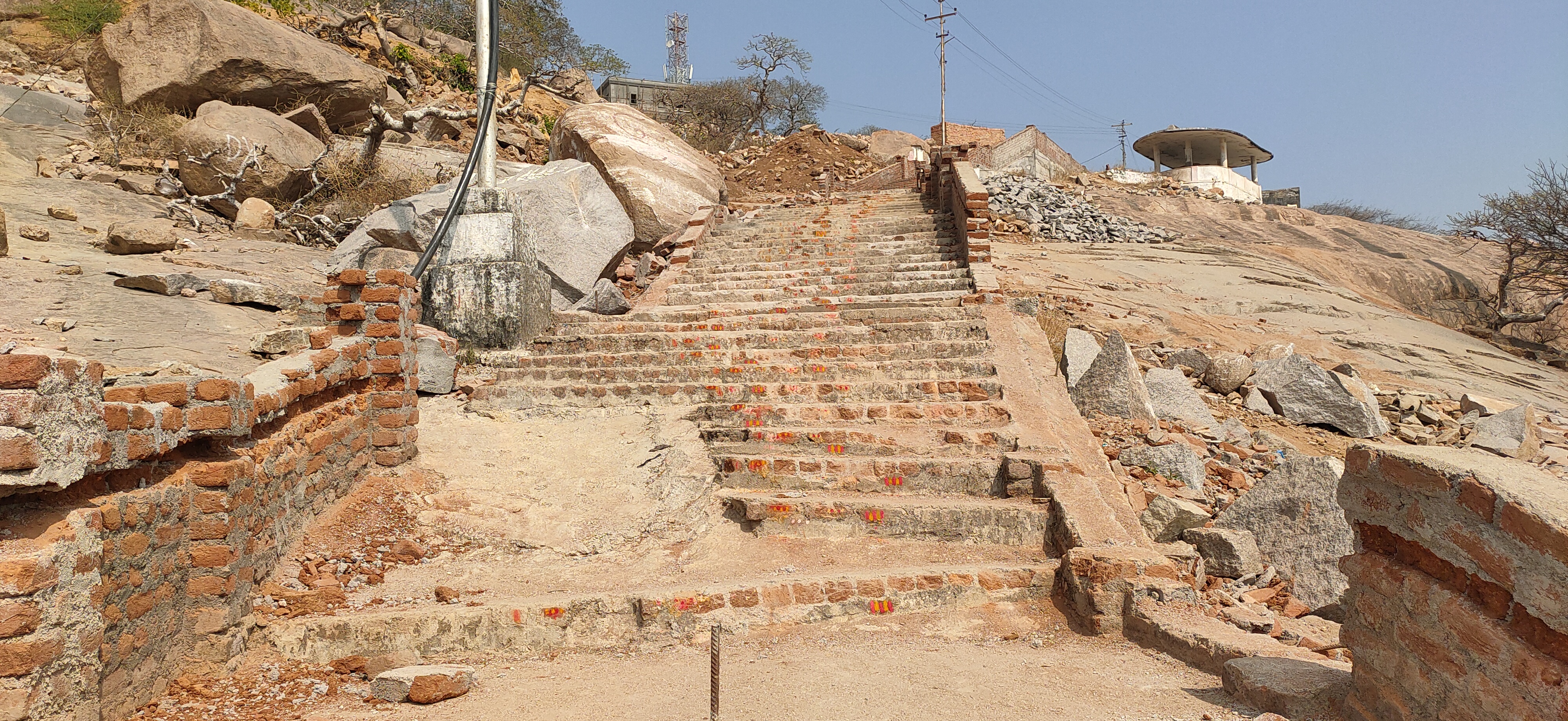 stairway renovation in yadadri temple