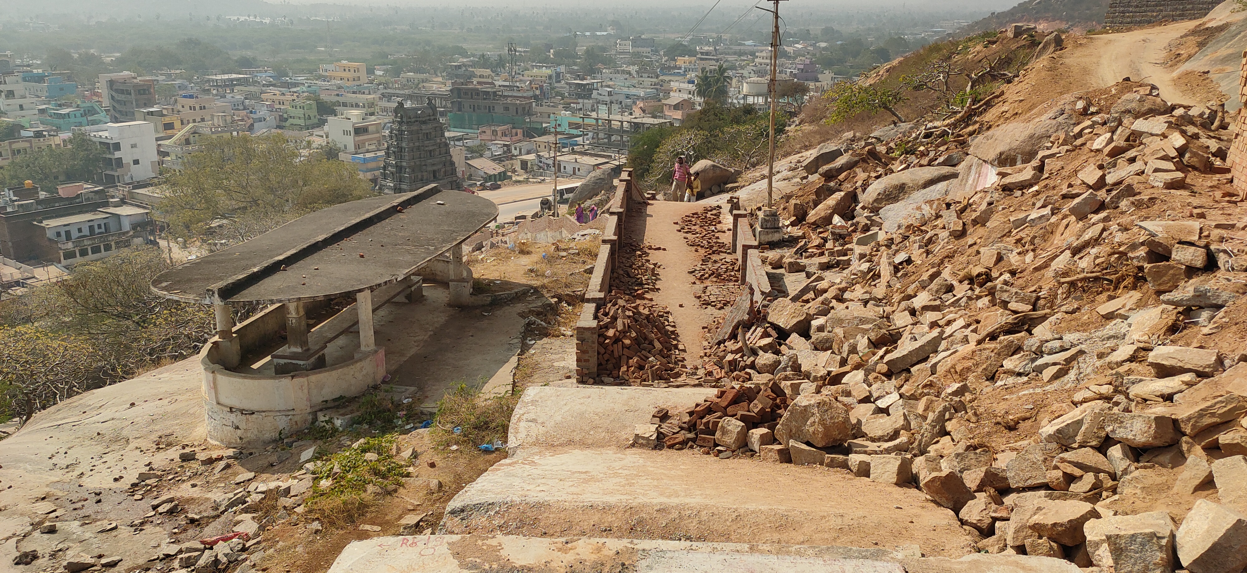 stairway renovation in yadadri temple