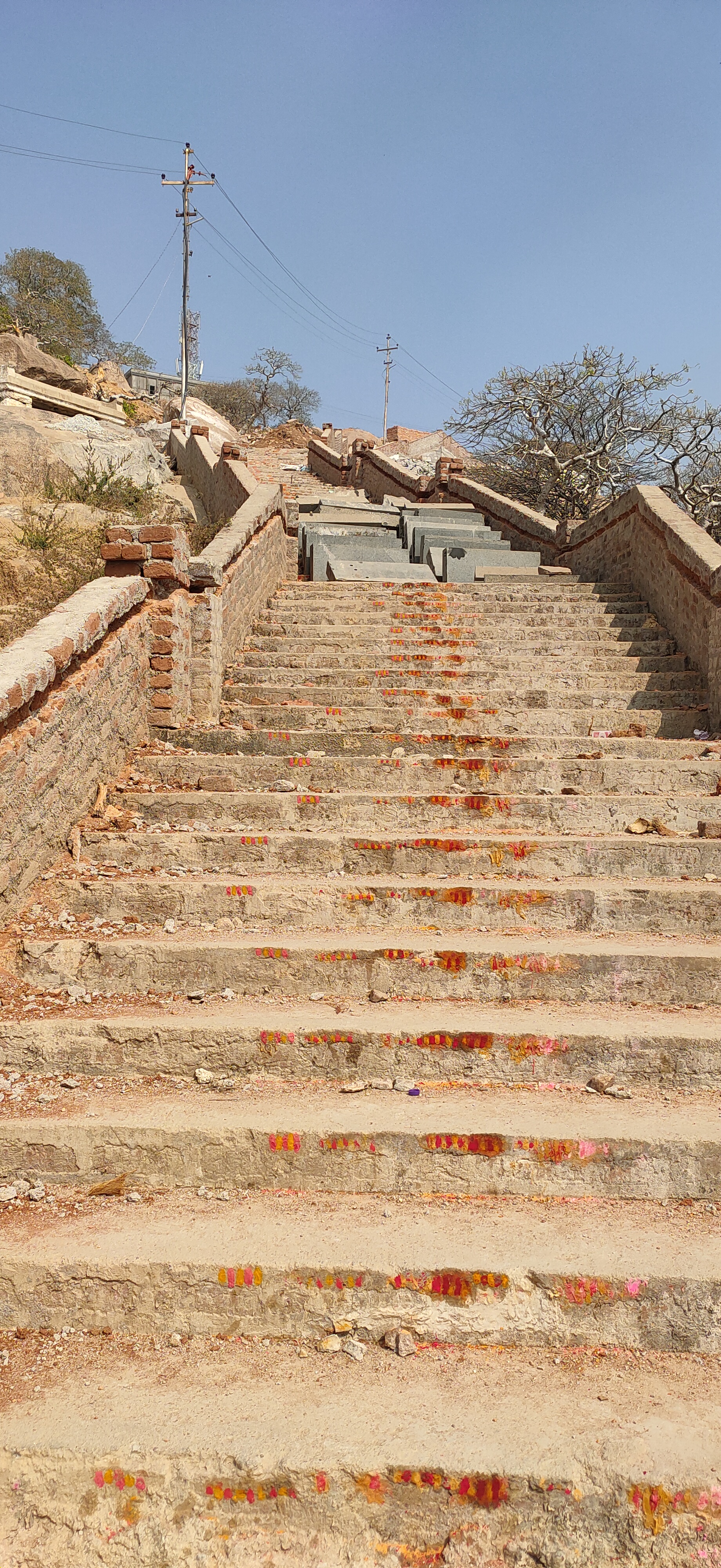 stairway renovation in yadadri temple