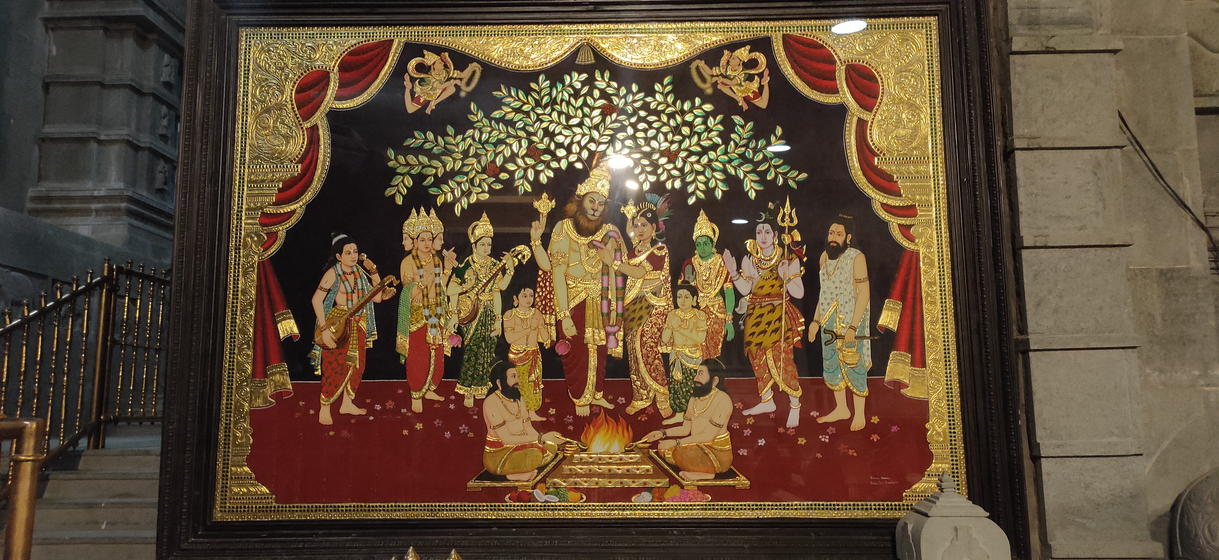 Thanjavur artists made a photograph of lakshmi narasimha swamy marriage