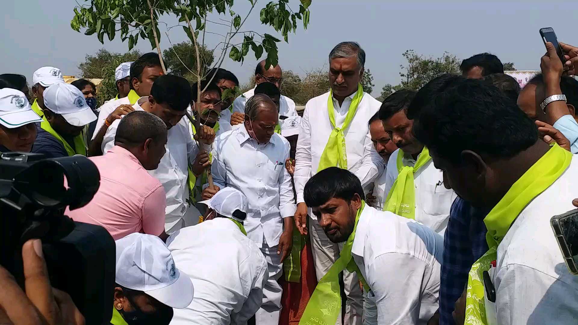 minister harish rao in cm kcr birthday celebrations in gajwel in siddipet district