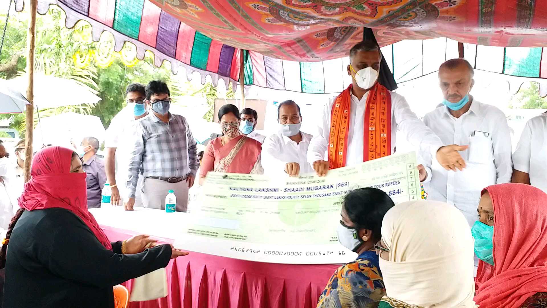 minister harish rao opened double bedroom houses in jaheerabad