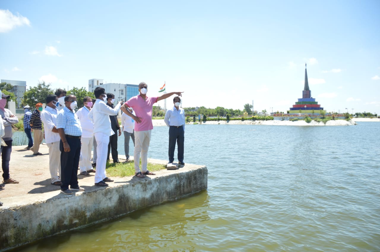 minister harish rao visited in siddipet komati cheruvu