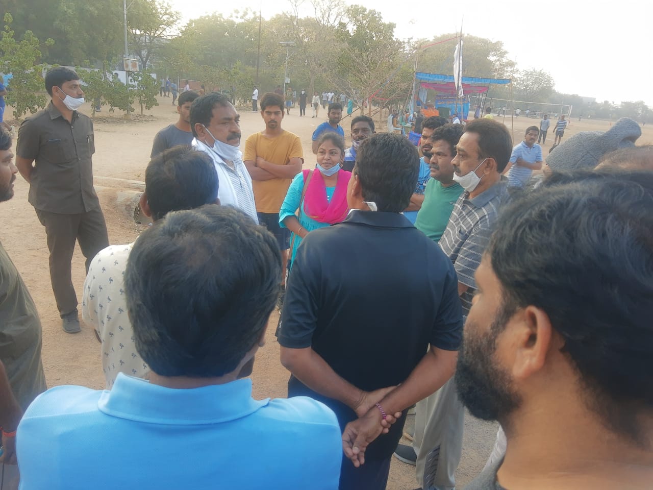 panchayathiraj minister errabelli dayakar rao walking in college in warangal urban district