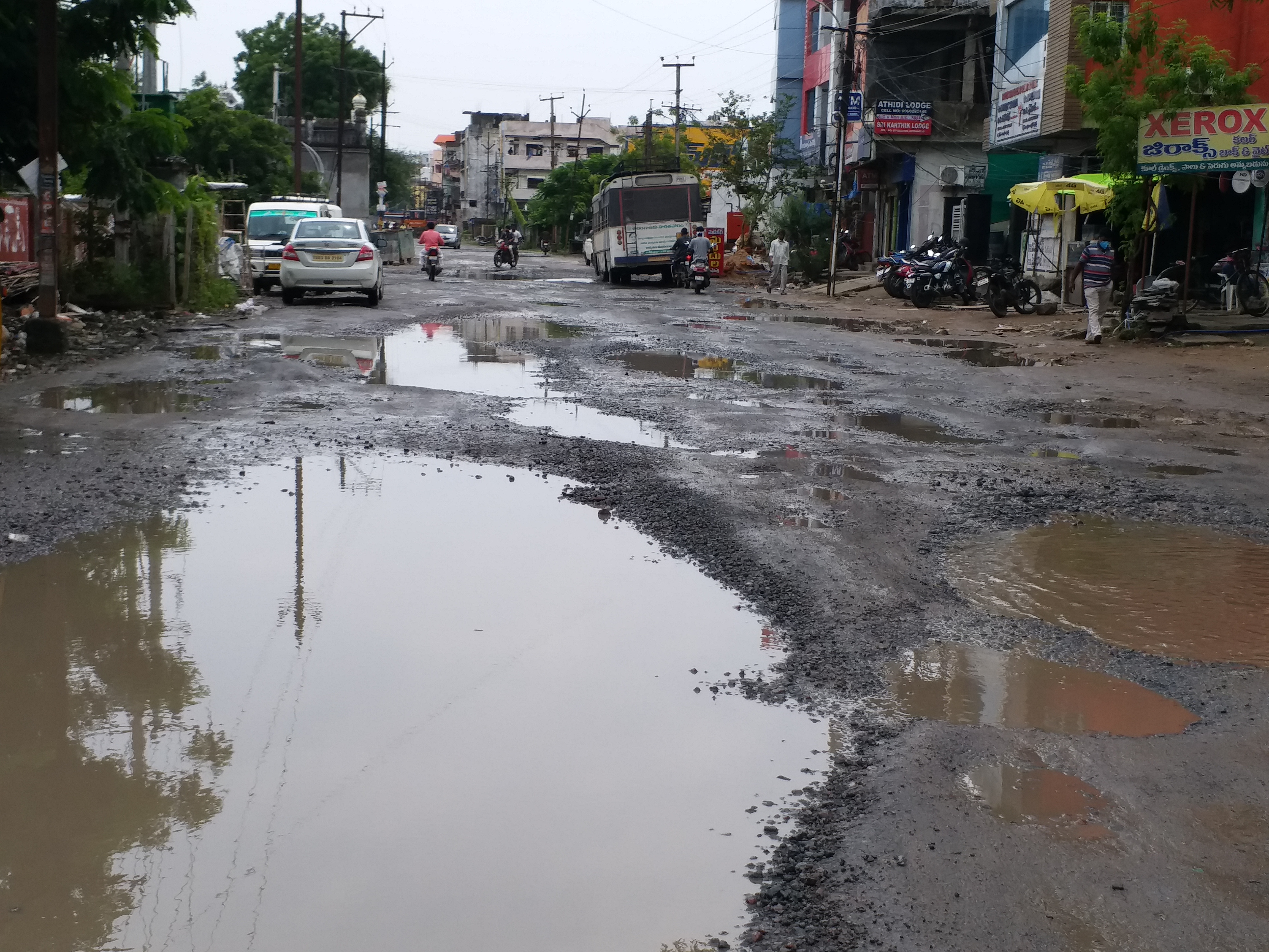 roads damage in greater warangal