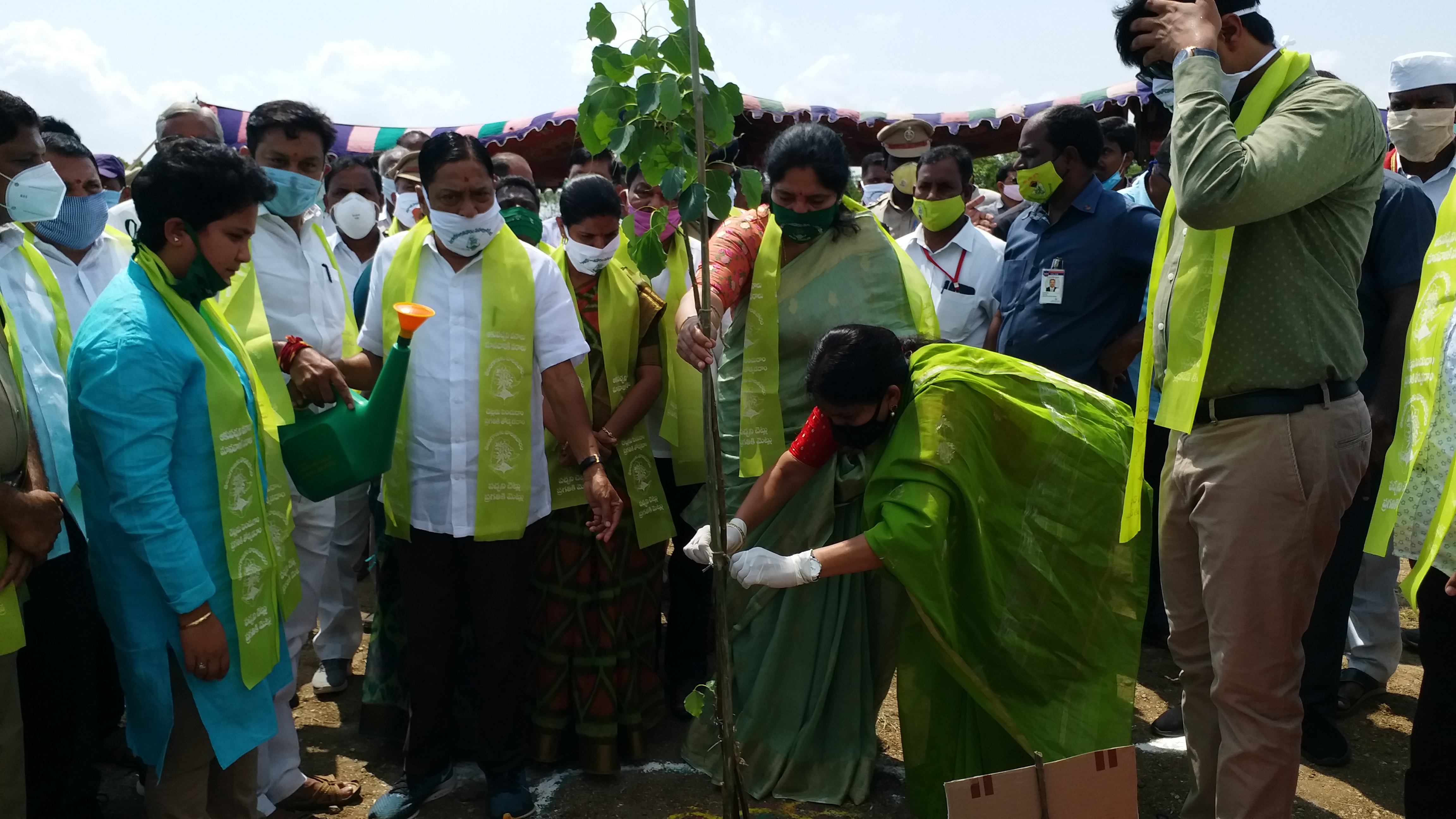 minister sathyavathi rathod started sixth phase harithaharam in maripeda municipality