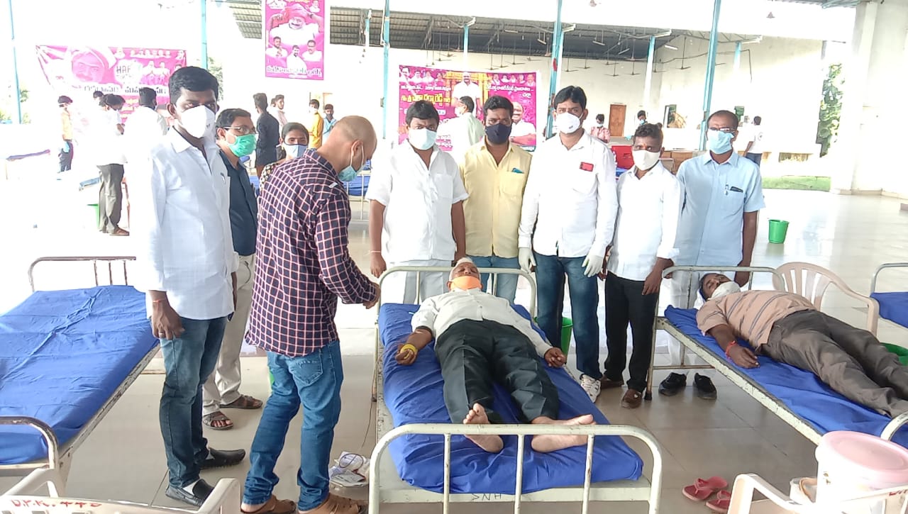 blood donation camp on mla challa darmareddy birthday