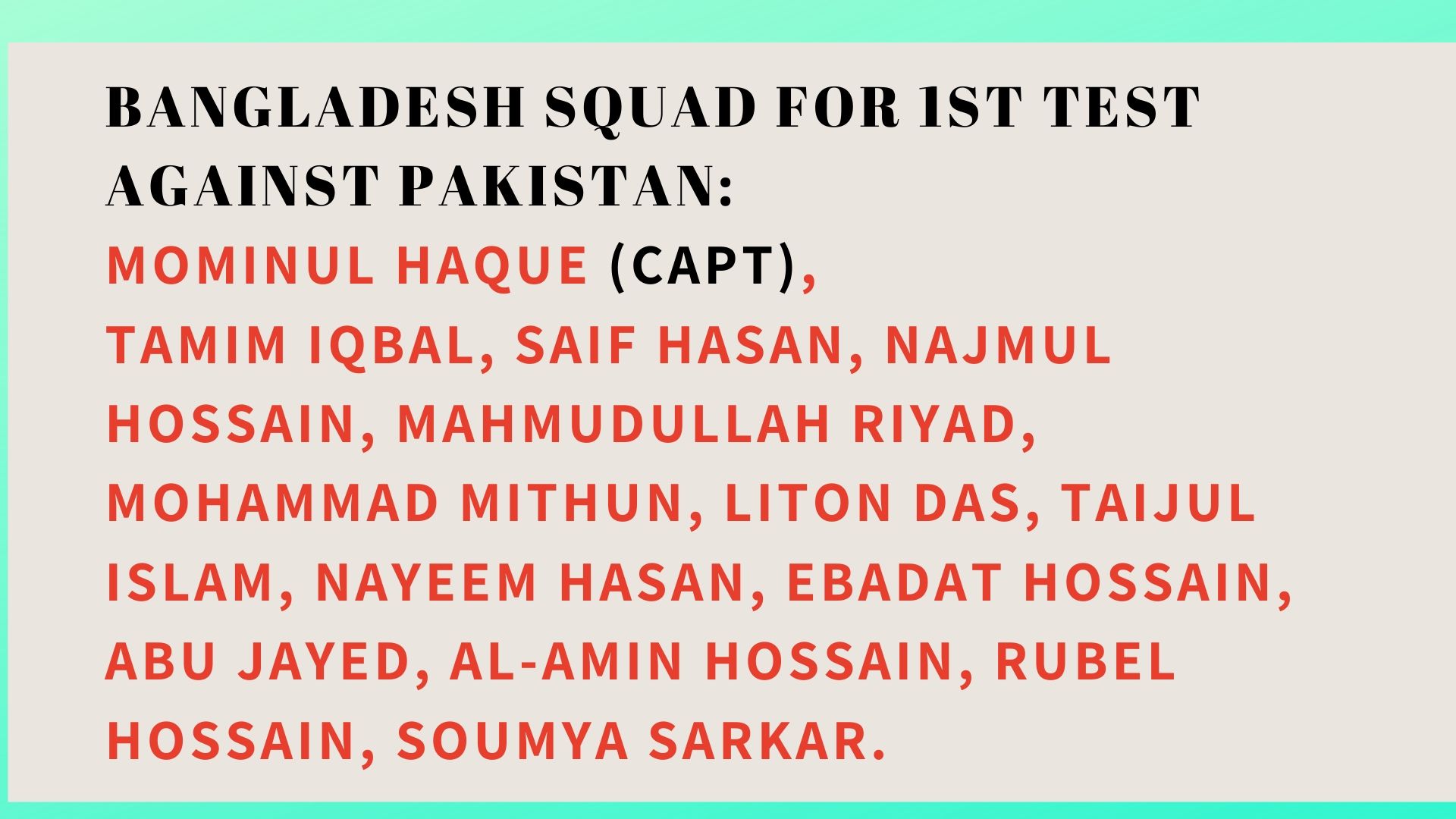 Bangladesh squad