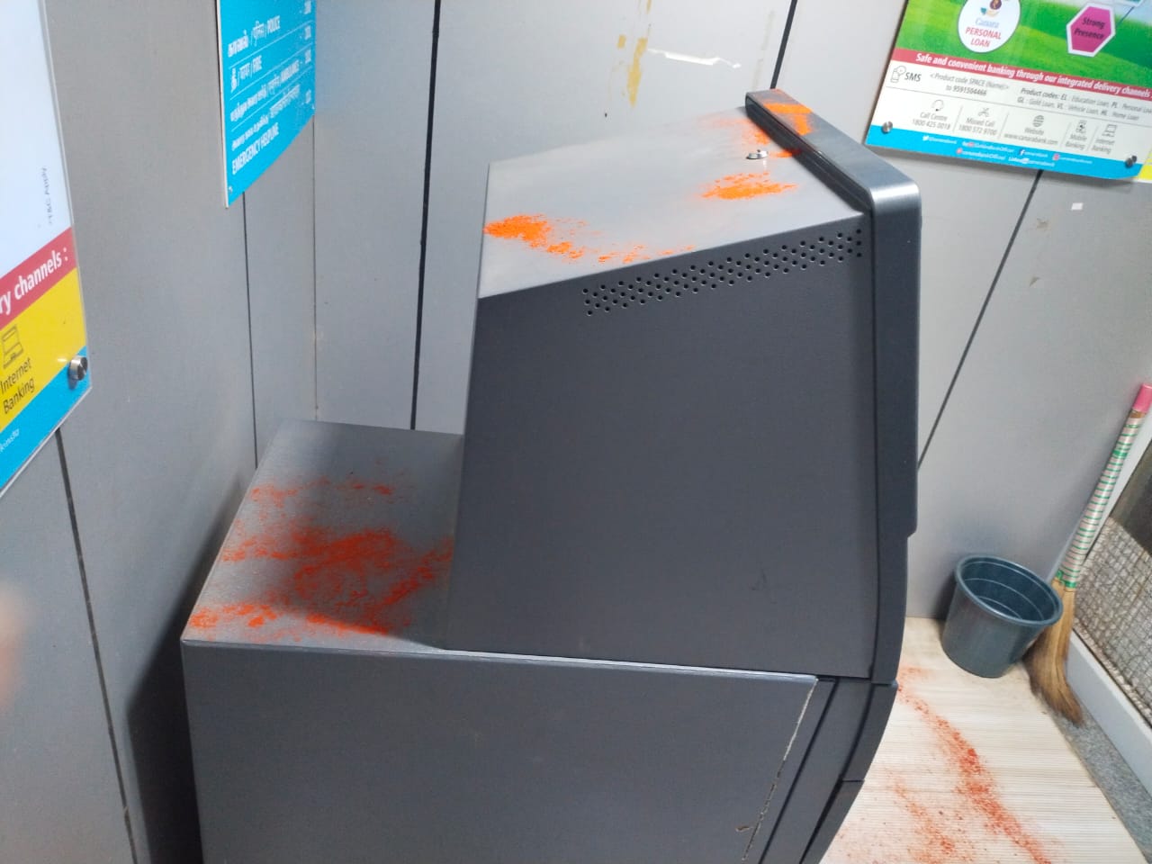 Attempted robbery by breaking an ATM machine near Coimbatore