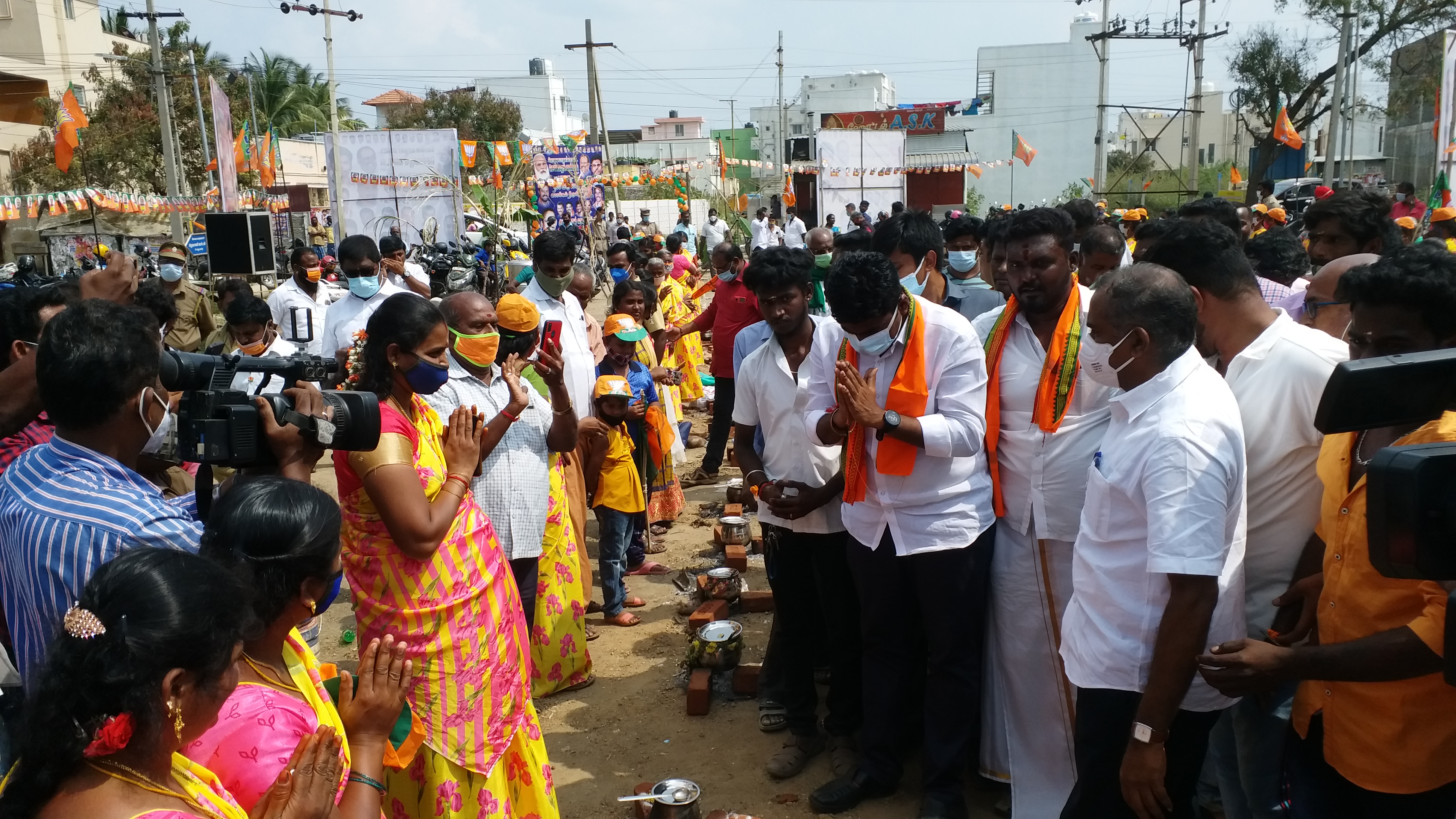 bjp pongal celebration at coimbatore