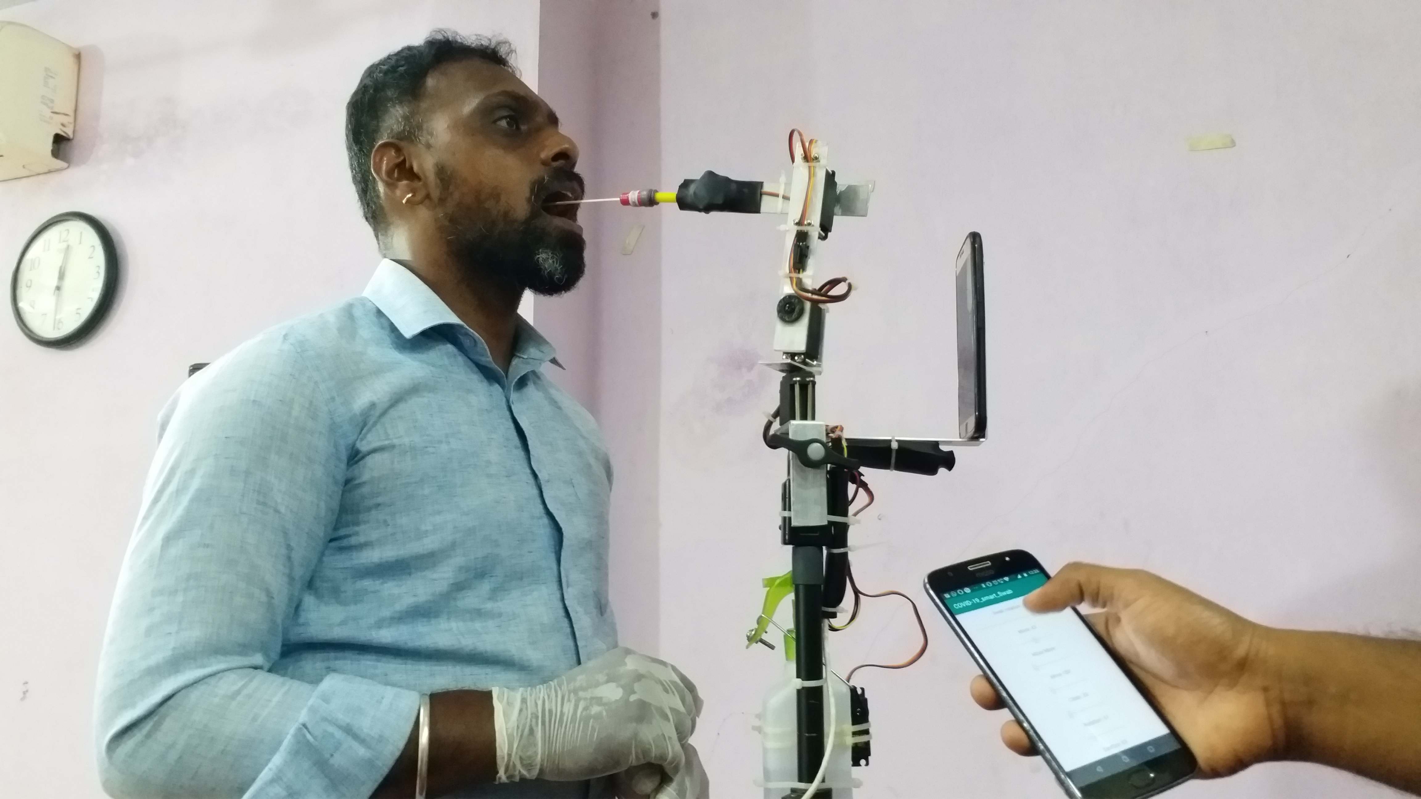 Techie developed Robot to collect samples for Covid19 Screening