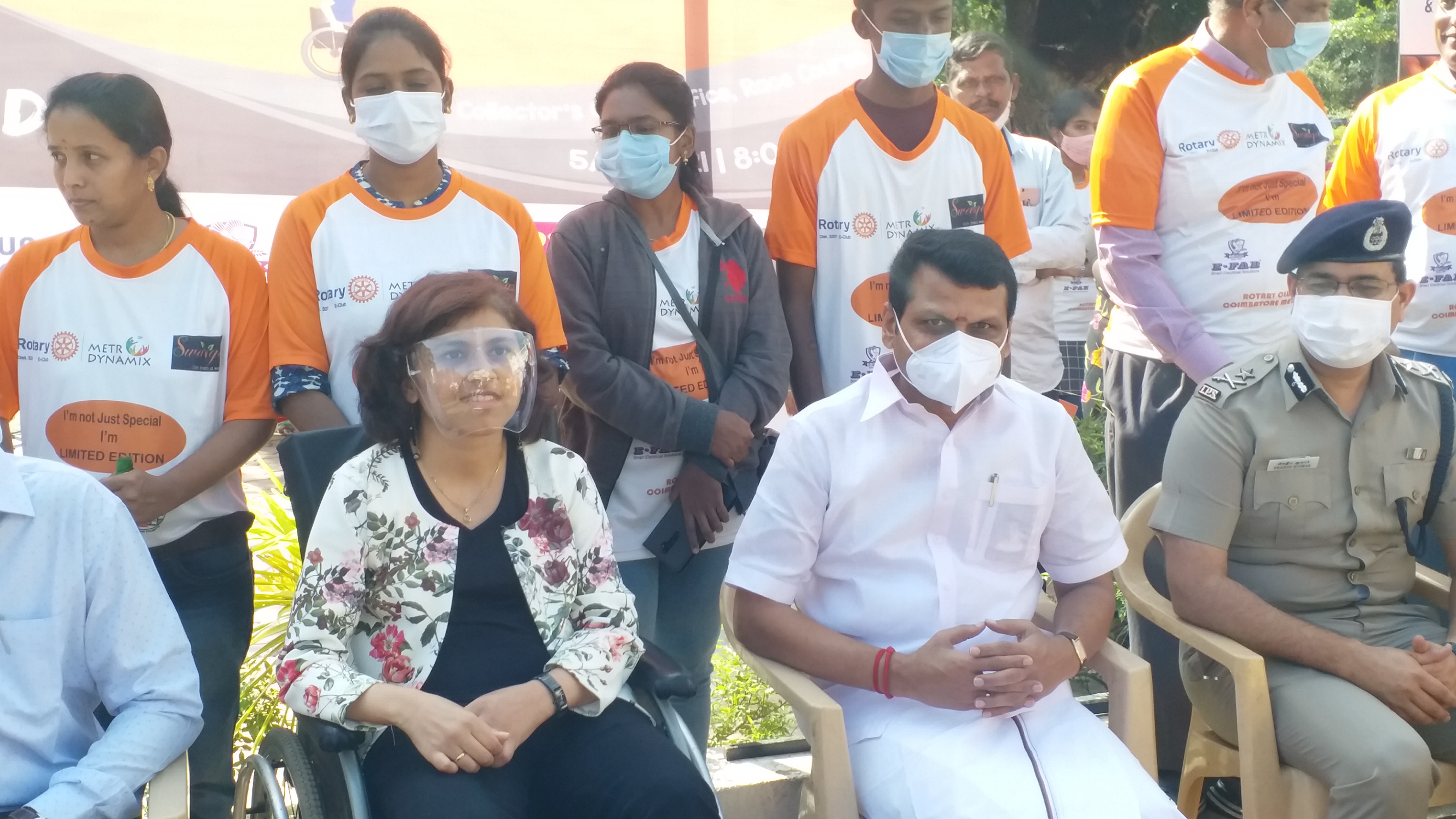 minister senthil balaji flagged differently abled day awareness rally, differently abled day awareness rally in coimbatore, கோயம்புத்தூரில் அமைச்சர் செந்தில் பாலாஜி, கோயம்புத்தூரில் மாற்றுத்திறனாளிகள் தினத்தை முன்னிட்டு விழிப்புணர்வு பேரணி