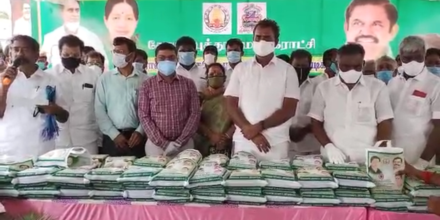 at kovai minister velumani distributed corona antibiotics tablets