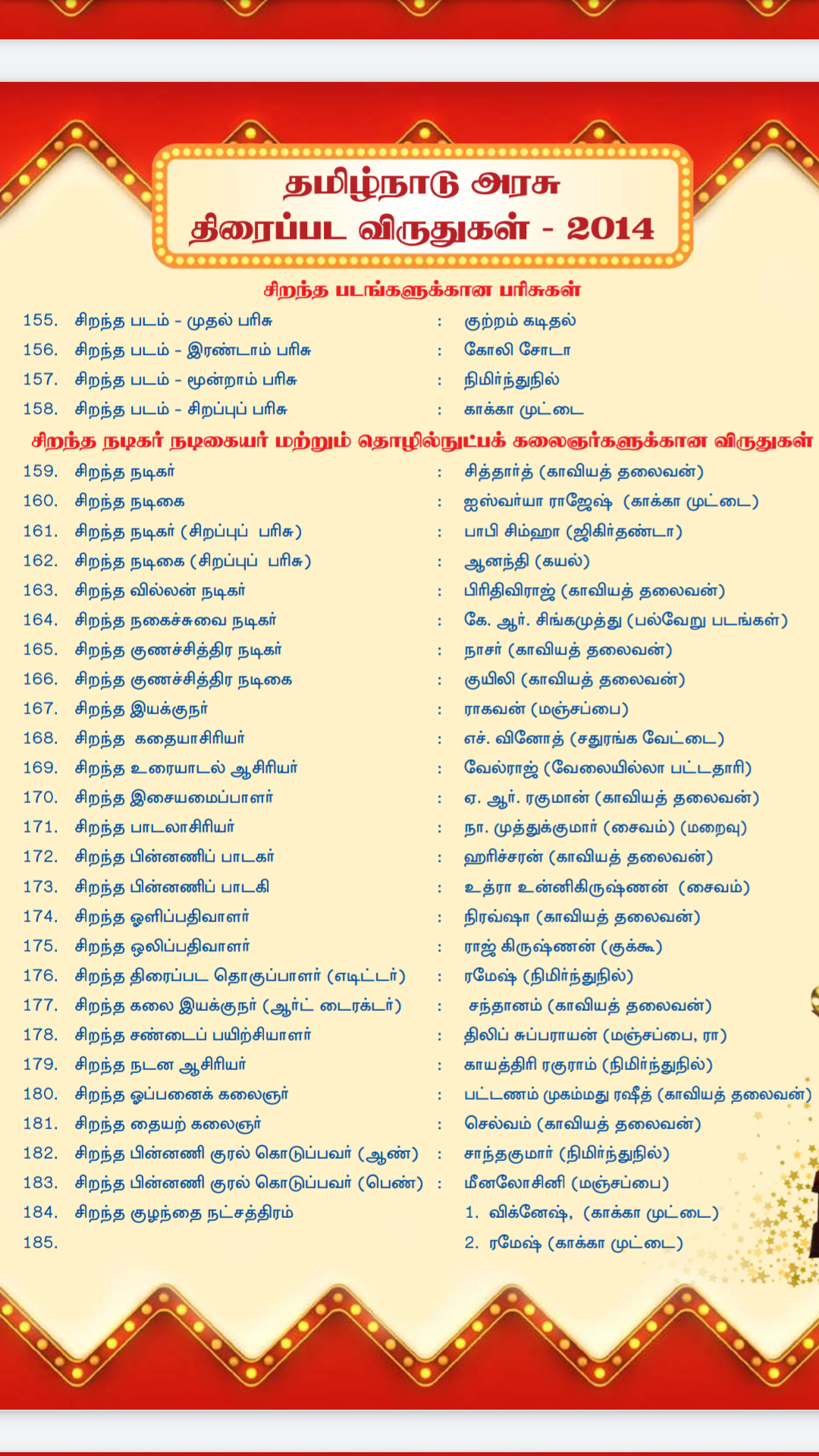 தமிழ்நாடு அரசு திரைப்பட விருதுகள் மற்றும் சின்னத்திரை விருதுகள் வழங்கும் விழா