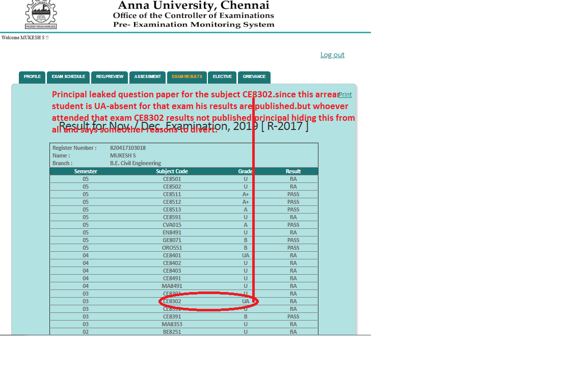 engineering colleges involved in Scandal semester exams result withhelt