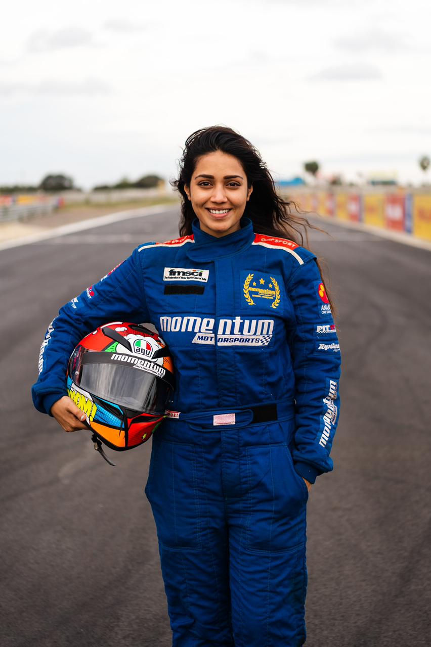 Nivetha pethuraj completed formula race car course