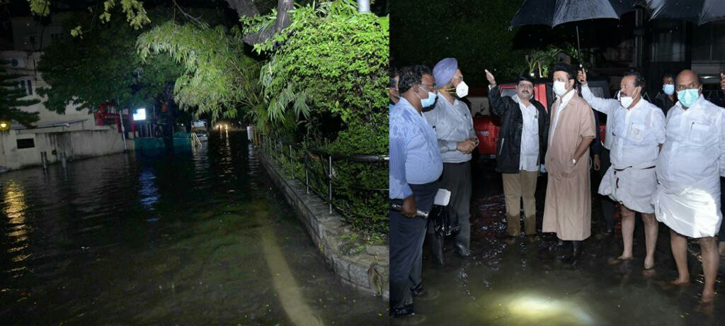 CM Stalin inspected flood affected areas in chennai, Chennai Heavy Rain, Chennai Red Alert, Chennai Rainfall, Chennai Rains, Chennai T.Nagar, Chennai G.N Road, Tamilnadu weather,   Tamilnadu Rains, Tamilnadu Rain forecast, chennai rain today, chennai rain news, Chennai rain stalin, சென்னையில் கனமழை பாதித்த பகுதிகளை முதலமைச்சர் ஸ்டாலின் ஆய்வு, சென்னைக்கு ரெட் அலர்ட்,   தியாகராய நகர், ஜி.என். சாலை, இன்றைய வானிலை, சென்னையில் இன்றைய வானிலை, தமிழ்நாடு மழை, பசுல்லா சாலை, திருமலை சாலை, திரு.வி.க நகர், டிமலஸ் சாலை, விஜயராகவாச்சாரி சாலை, பட்டாளம், புளியந்தோப்பு நெடுஞ்சாலை, Northeast Monsoon, வடகிழக்கு பருவமழை