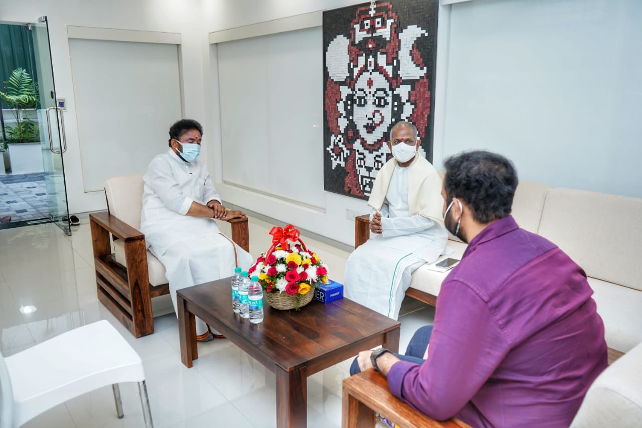 minister of state kishan reddy meets musician ilaiyaraja