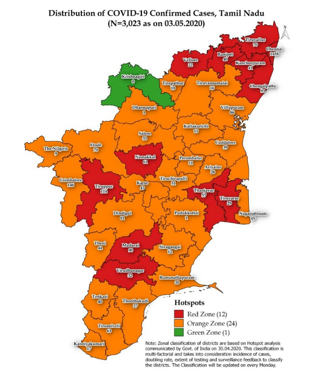 தமிழ்நாட்டில் 12 மாவட்டங்களில் புதிதாக கரோனா தொற்று