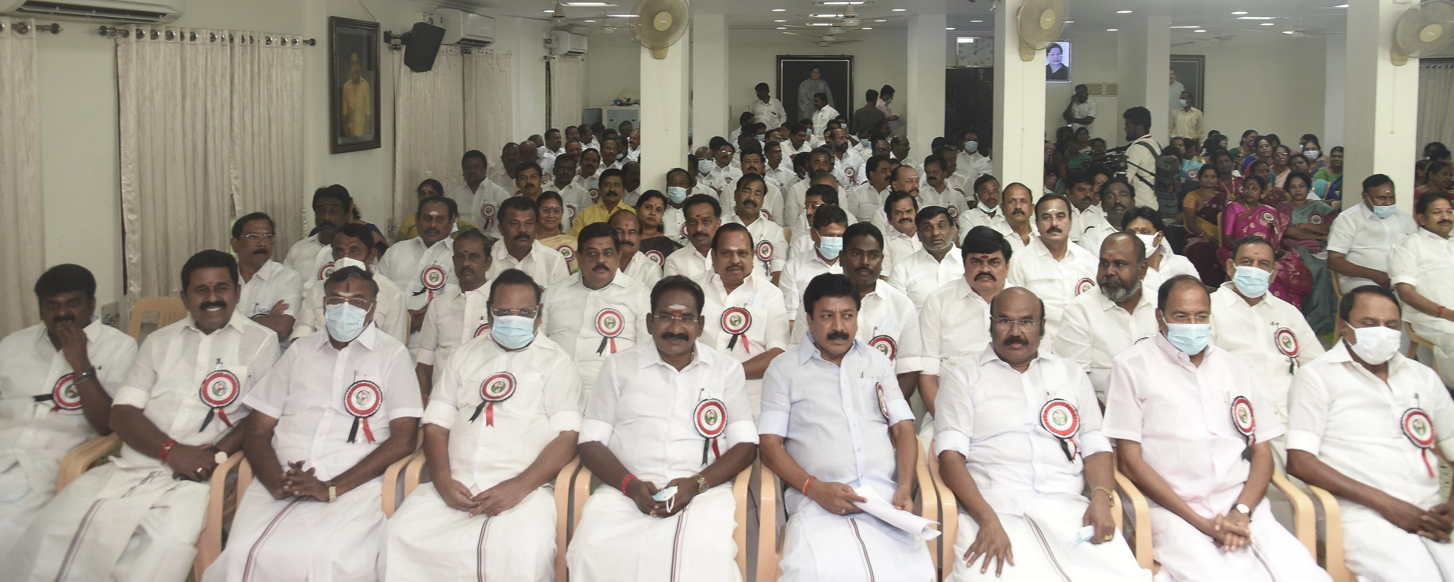 Participants in the AIADMK Executive Committee meeting