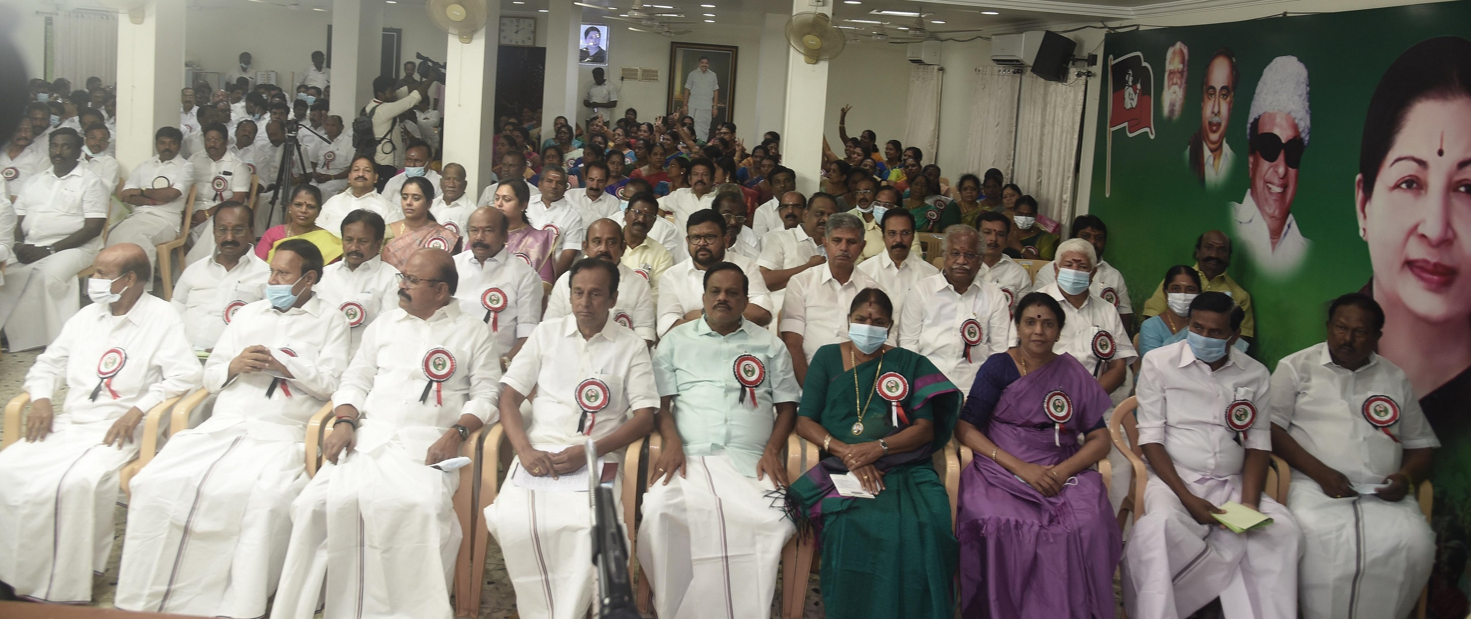 Participants in the AIADMK Executive Committee meeting