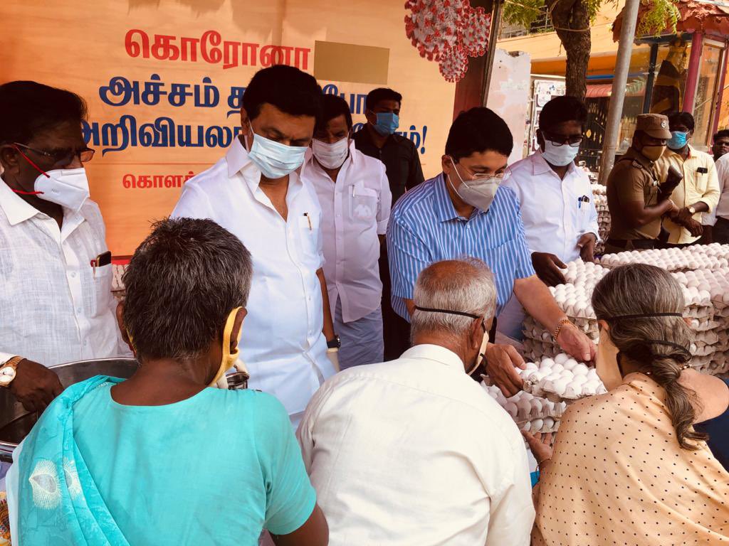 dmk leader stalin gives corona kit to peoples