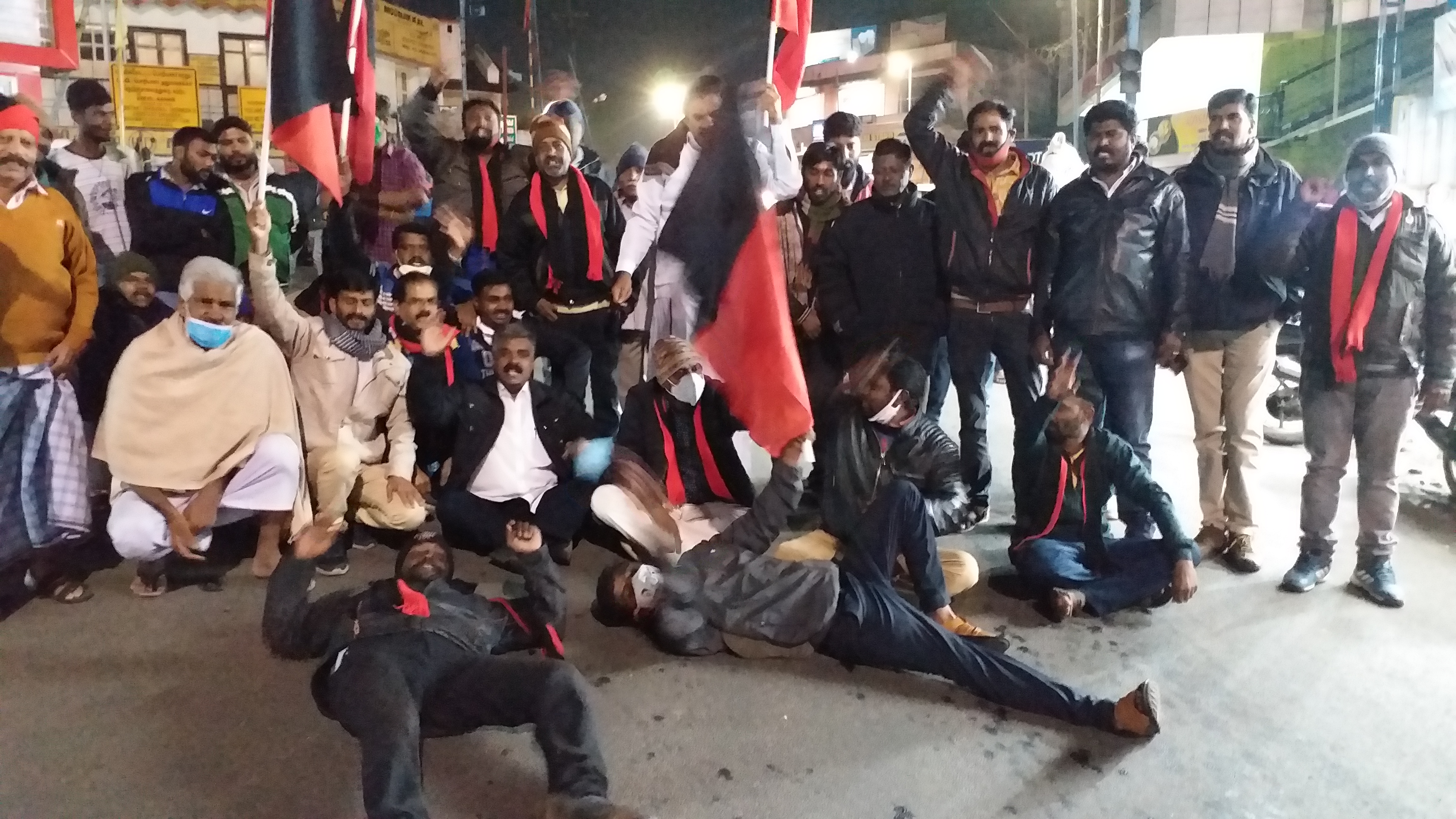 DMK members protest across TN