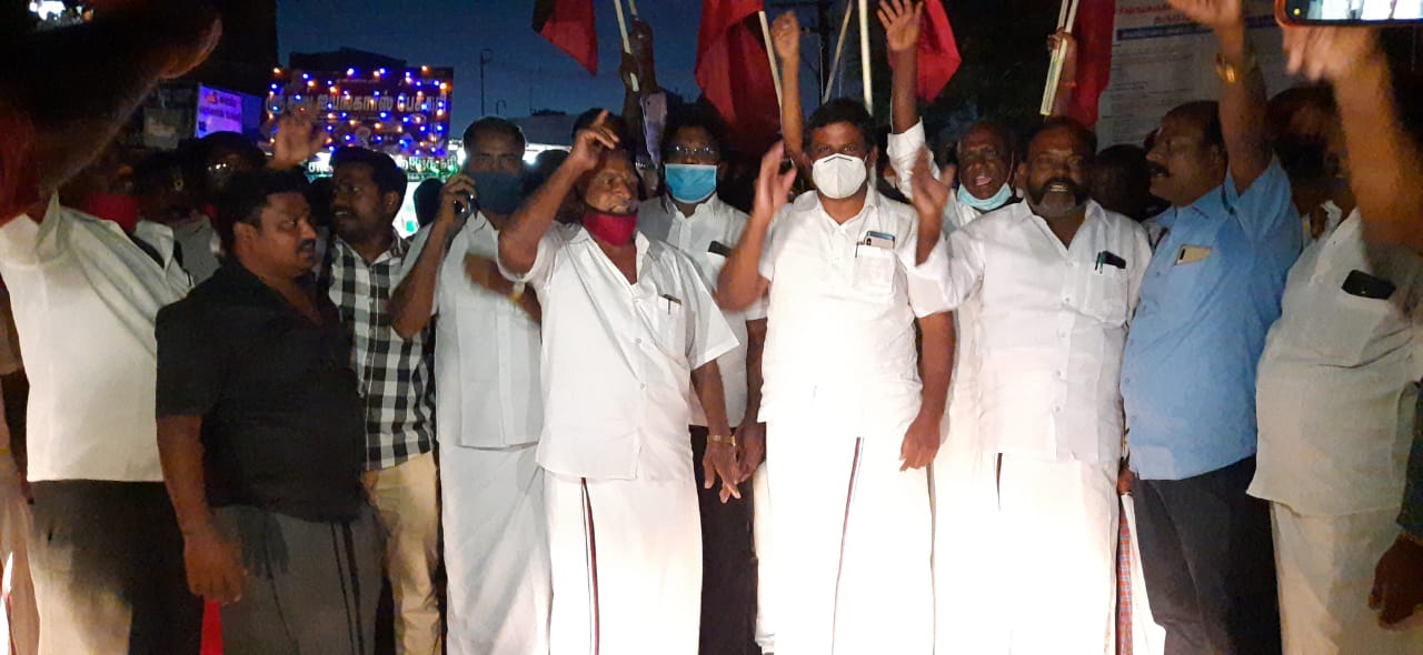 DMK members protest across TN