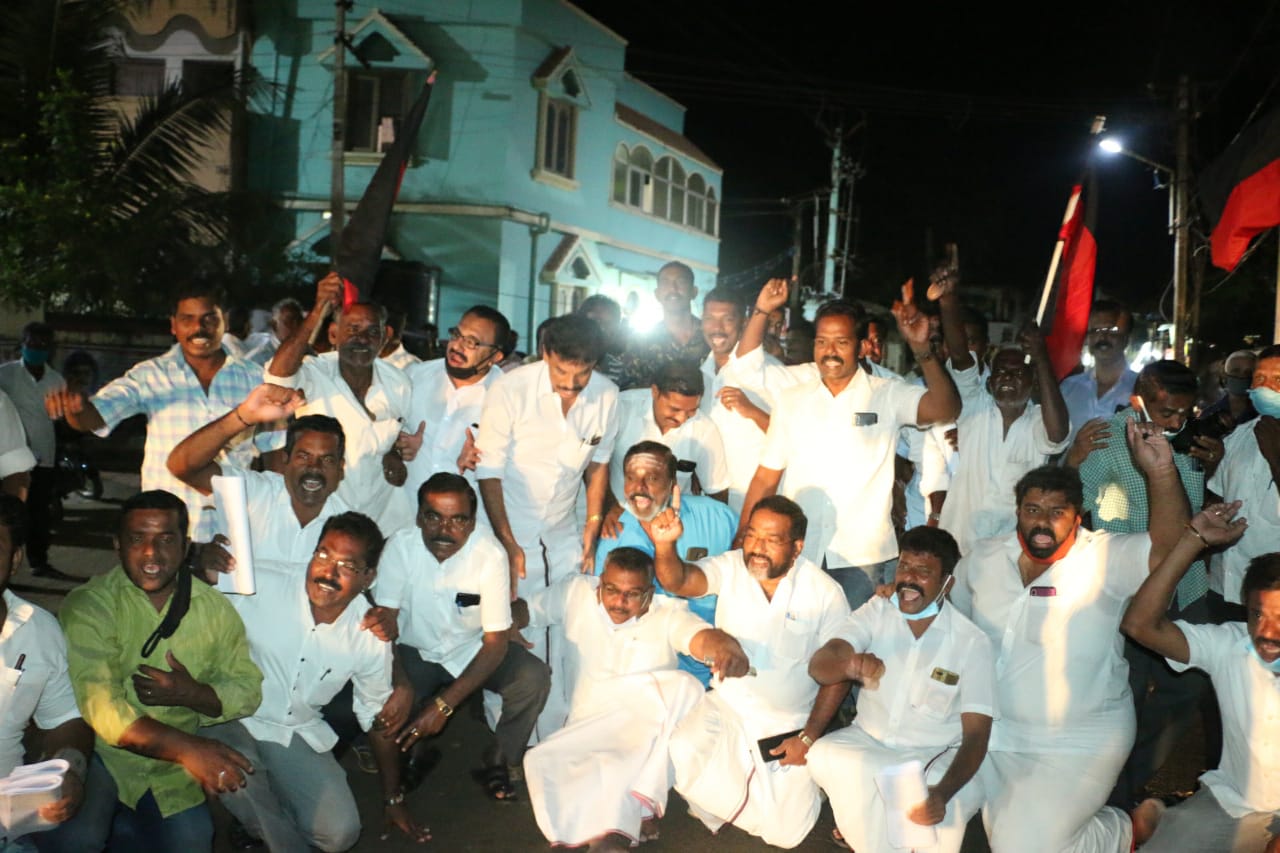 DMK members protest across TN