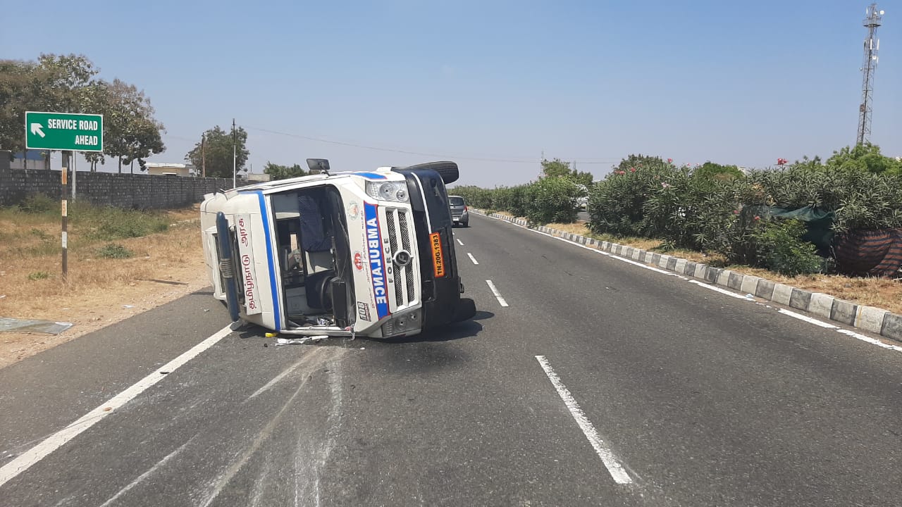 ambulance accident in karur