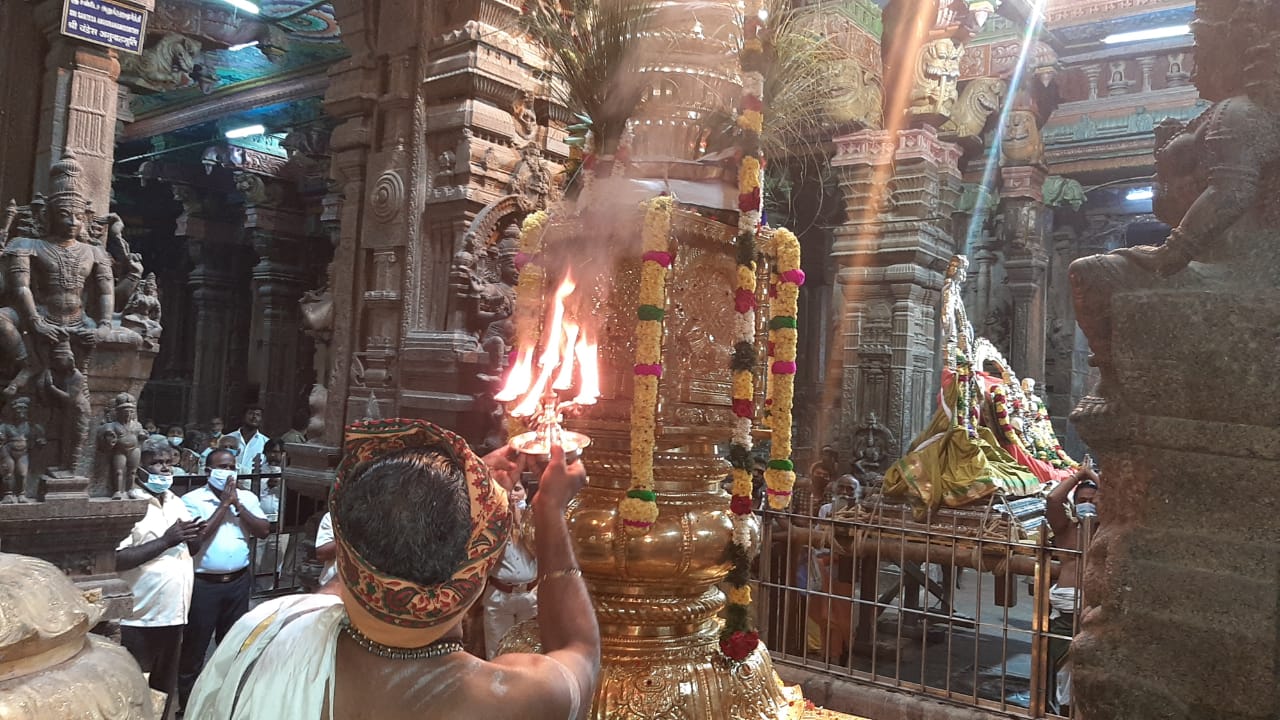 Madurai Meenakshi Sundareswarar Temple  teppam festival  Flag hoisted