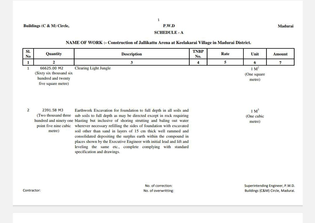 மதுரையில் ஜல்லிக்கட்டு அரங்கம் அமைக்க ரூ.44 கோடியில் ஒப்பந்தப்புள்ளி வெளியீடு