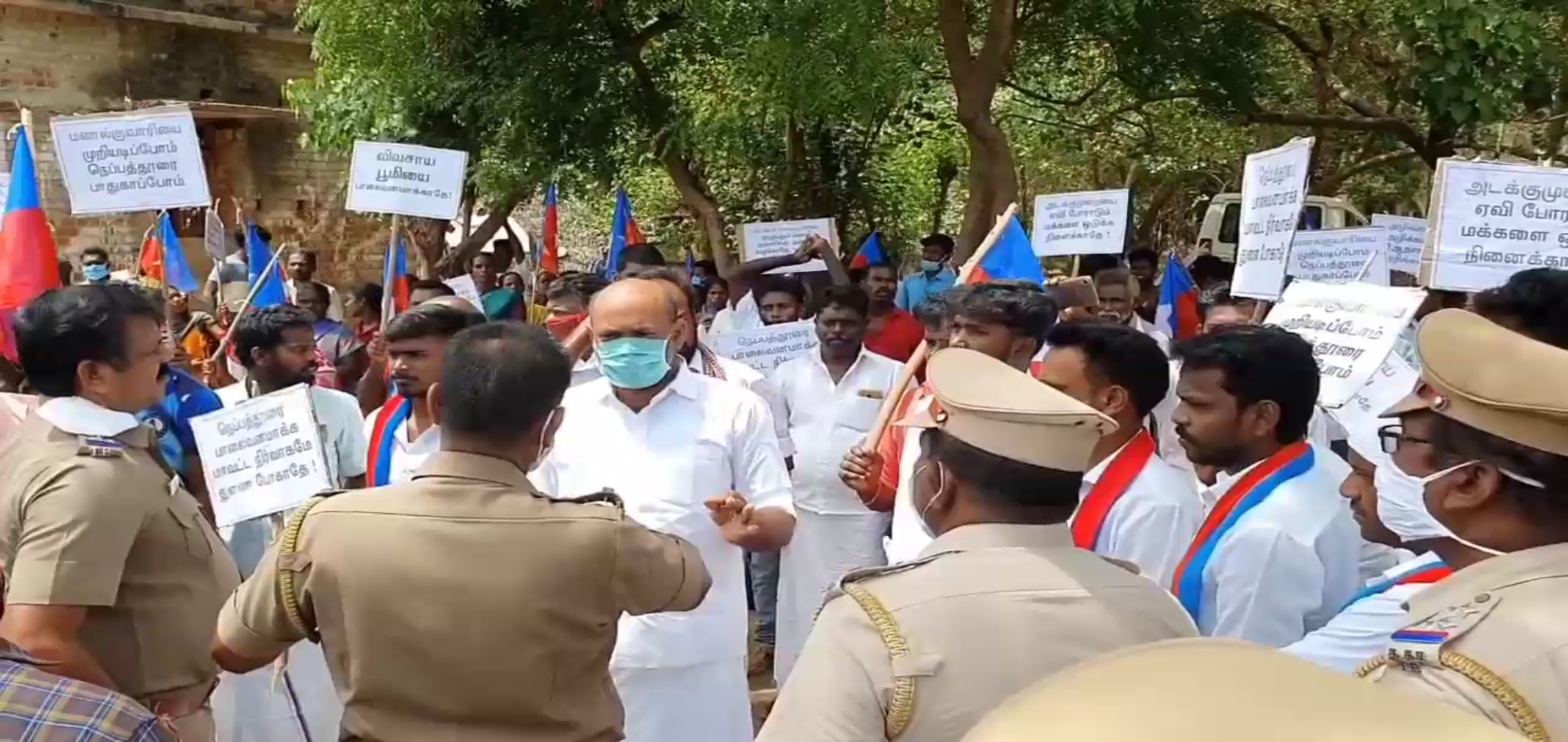 nagai vck members arrested for protesting against private quarry