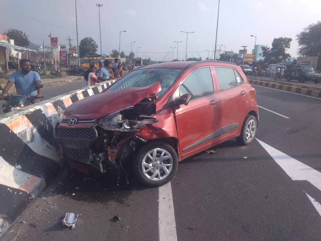 Car collided with a two-wheeler