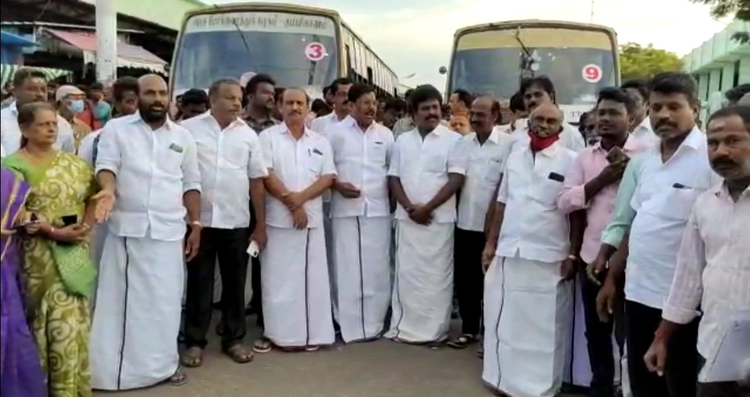 DMK members protest across TN