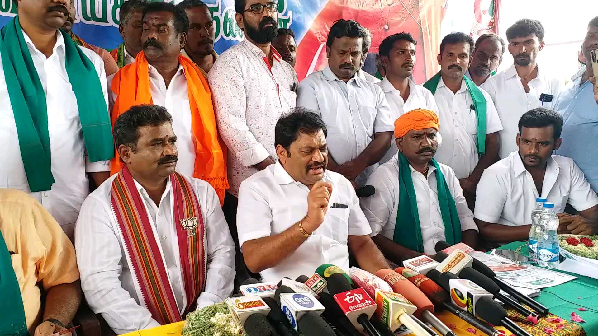 bjp farmers wing starts save thirumanimutharu movement at salem