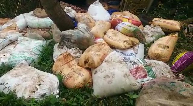 Van with smuggling ration rice met an accident