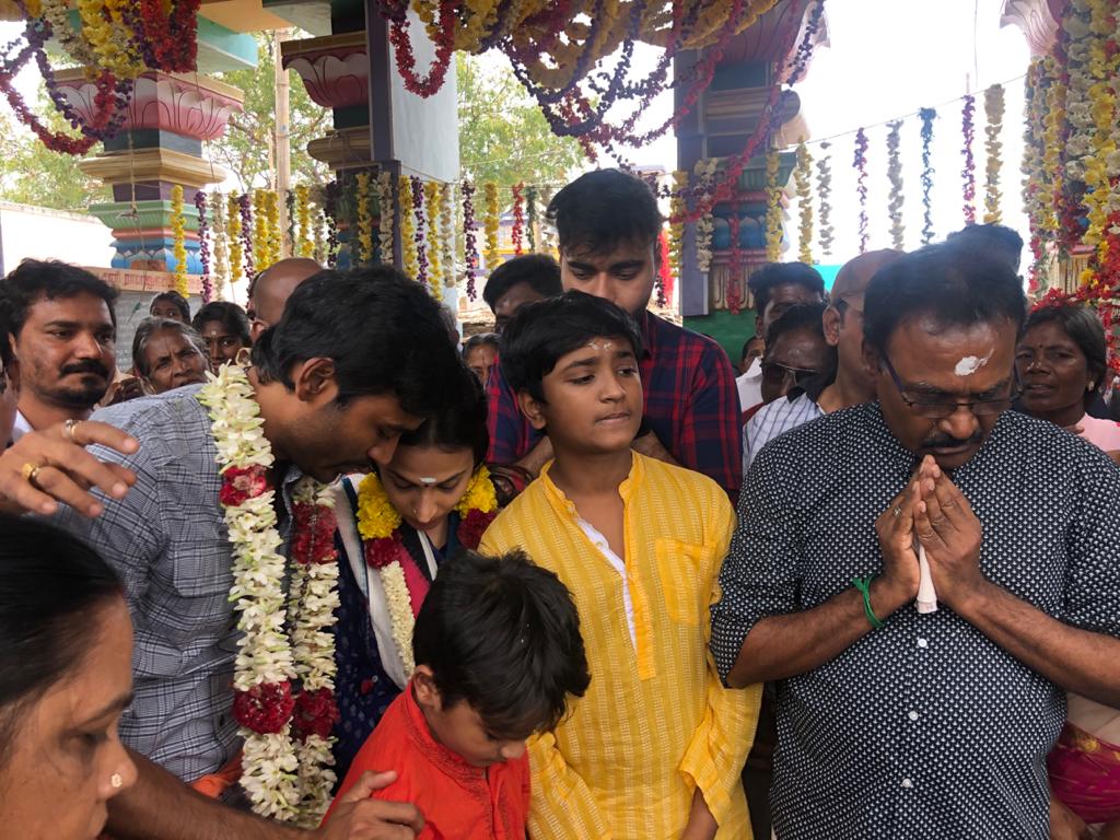 Dhanush at his hometown with family