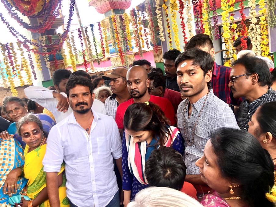 Dhanush at his hometown with family