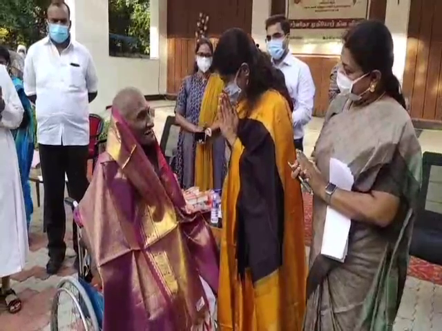 Kanimozhi mp talks about karunaNidhi on International Day for Older Persons